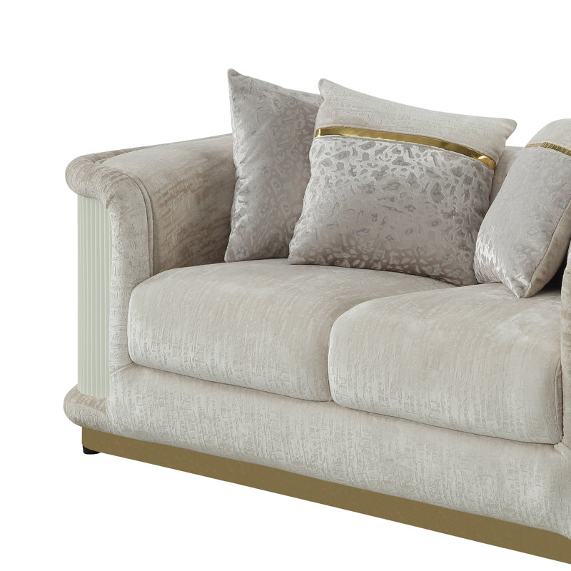 Dunning Loveseat Cream, 28" H x 73" W x 36" D
