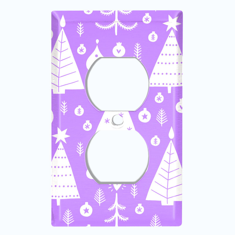 Plaque murale en forme de prise de courant murale en forme d'arbre de Noël, Mauve