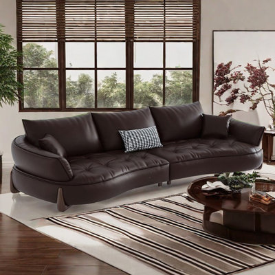 Italian minimalist curved straight row sofa