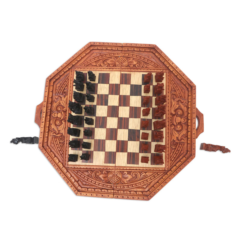 Jeu d'échecs peint à la main Nahom