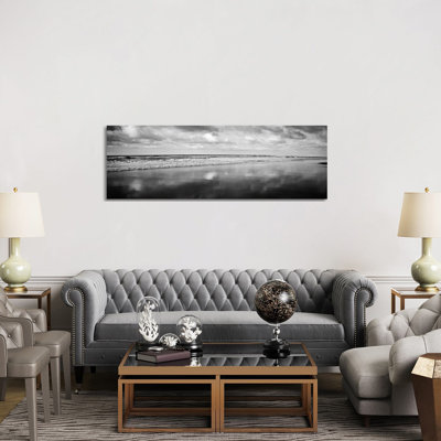 Beach (Black & White) by Michael Harrison - Wrapped Canvas Panoramic Print