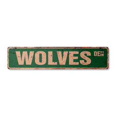 Wolves Street Sign Aluminum 4" X 18"