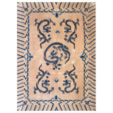Antique 5 Chinese Dragons Wool Pile Hand Knotted Ningxia Rug