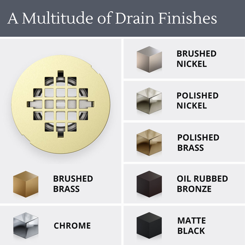 DreamLine SlimLine 2 inch Round Shower Drain, Brushed Brass
