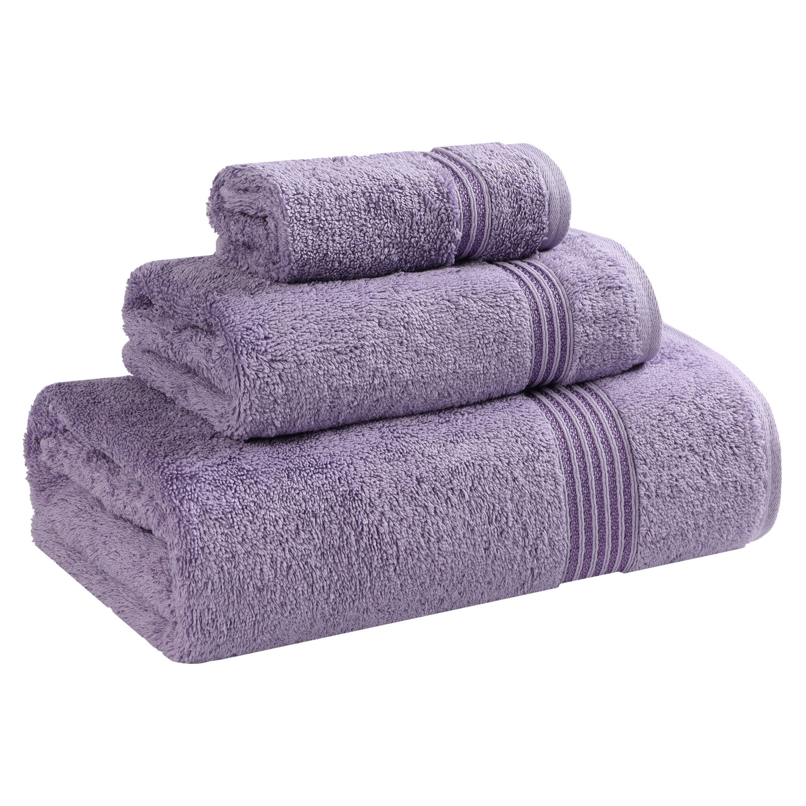 Oleg 3-Piece Egyptian Cotton Towel Set, Royal Purple