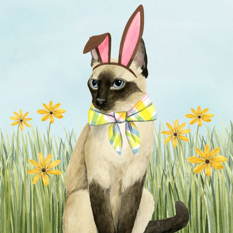 Easter Cats II by Grace Popp - Wrapped Canvas Painting, 91cm H x 91cm W
