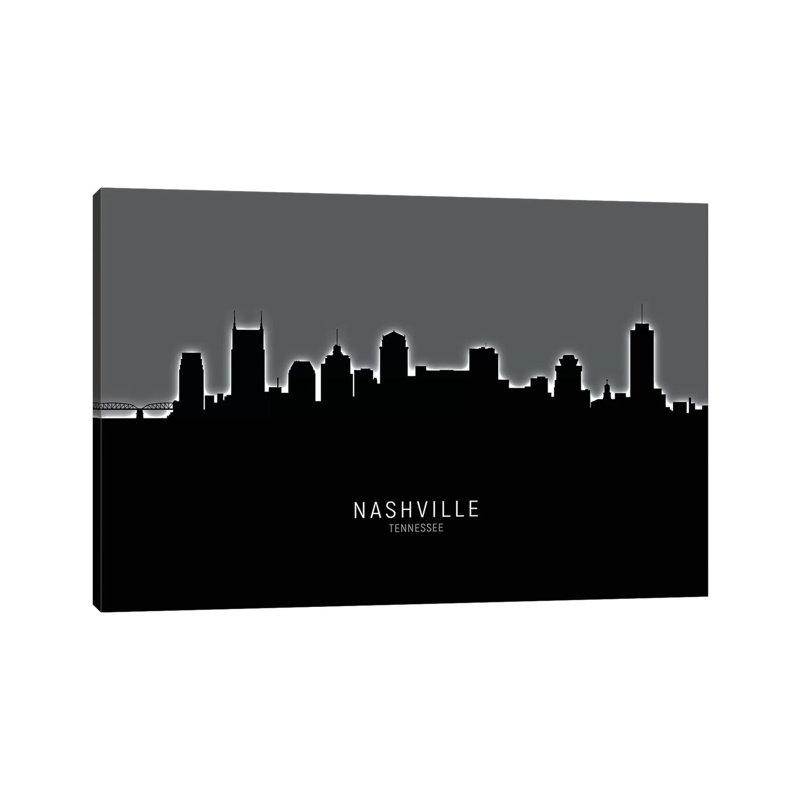 Nashville Tennessee Skyline by Michael Tompsett - Wrapped Canvas Print, 66.04 cm H x 45.72 cm W x 3.175 cm D