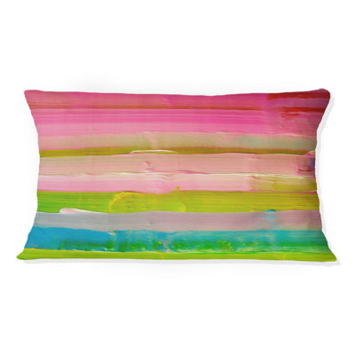 Coussin décoratif Colourfields Revesté dans les tons de rose - peinture abstraite