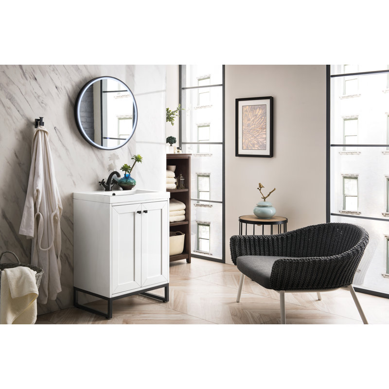 Chianti 23.6'' W Single Vanity, Matte Black, Glossy White