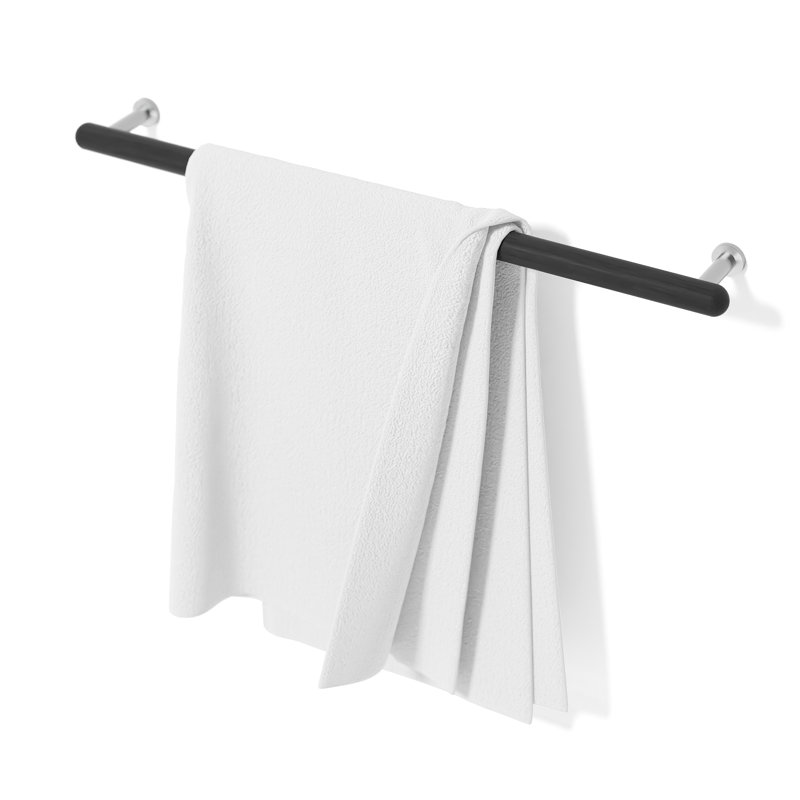 Iklakh 68cm Wood 1 Wall Towel Bar, Dark Oak