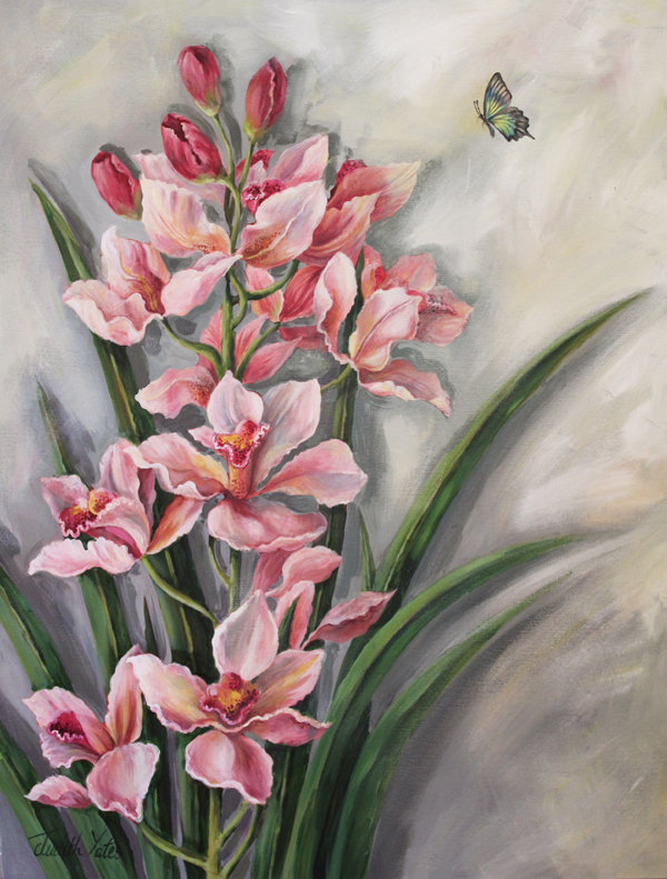 Drapeau de jardin Theriot Orchids par Judith Yates, H 15 po x l 11 po