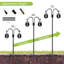 Double crochets de berger double pour l'extérieur, poteau robuste pour oiseaux avec base à 5 branches, crochet réglable Shepards pour l'extérieur, jardin, mariages, plante suspendue, paquet de 2