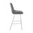 Mogensen Modern 26 in. Armless Brushed Stainless Steel Metal Counter or Bar Stool with Gray Faux Leather Seat-2072837125