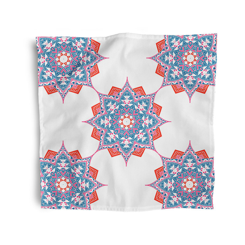 Jimmie Polyester Geometric Square Napkin, Blue