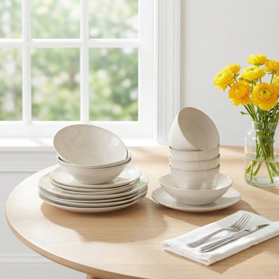 Neree 16pcs Double Bowl Dinnerware Set