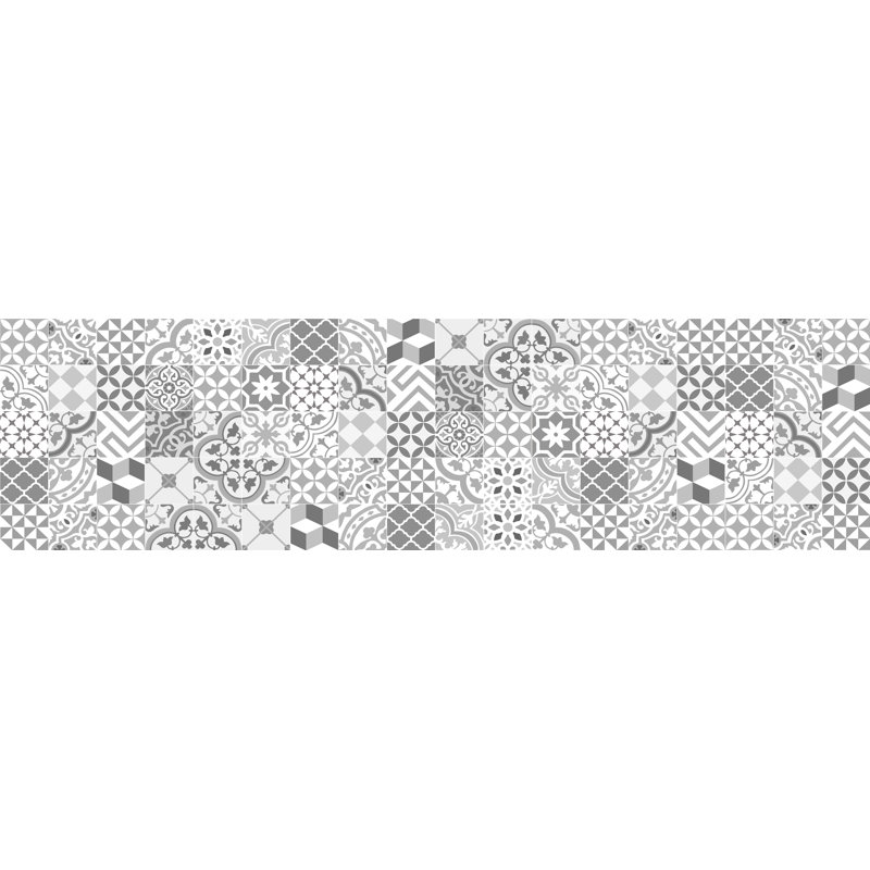Isabel Vinyl Machine Printed Area Rug, Rectangle 2'7.5" x 9'10.1"