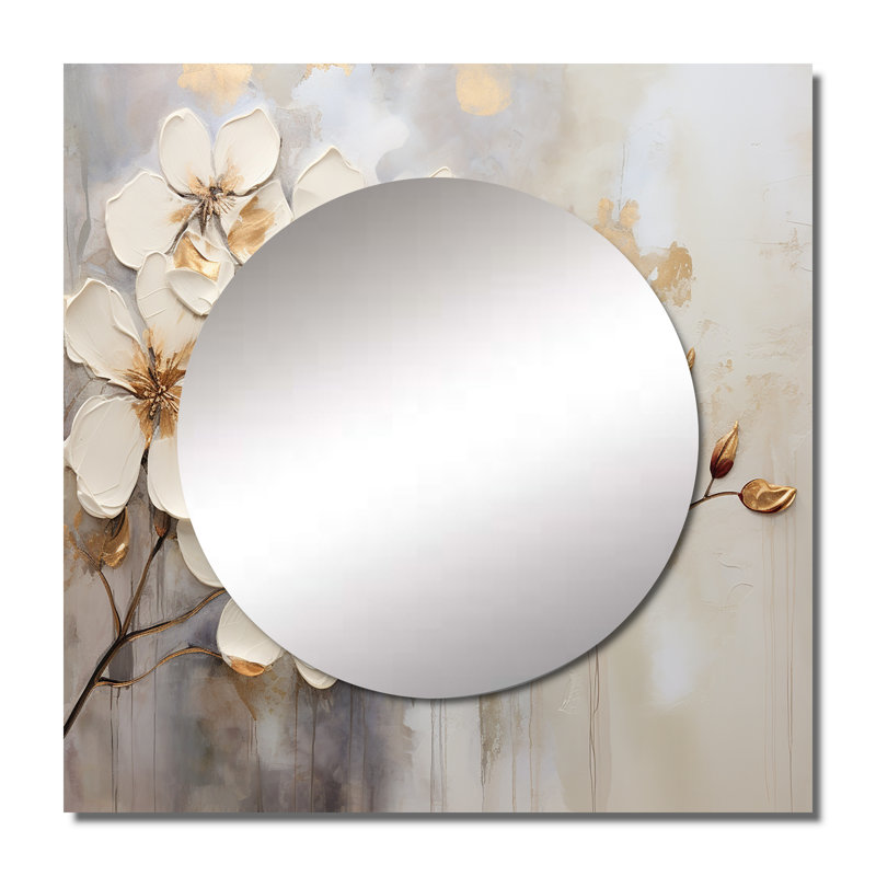 Oelle - Miroir carré Violets, 36 po x 36 po