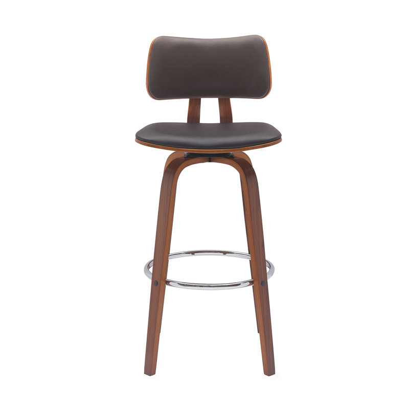 Aylis Swivel Upholstered Counter Stool, Brown, Bar Stool (30” Seat Height), Brown