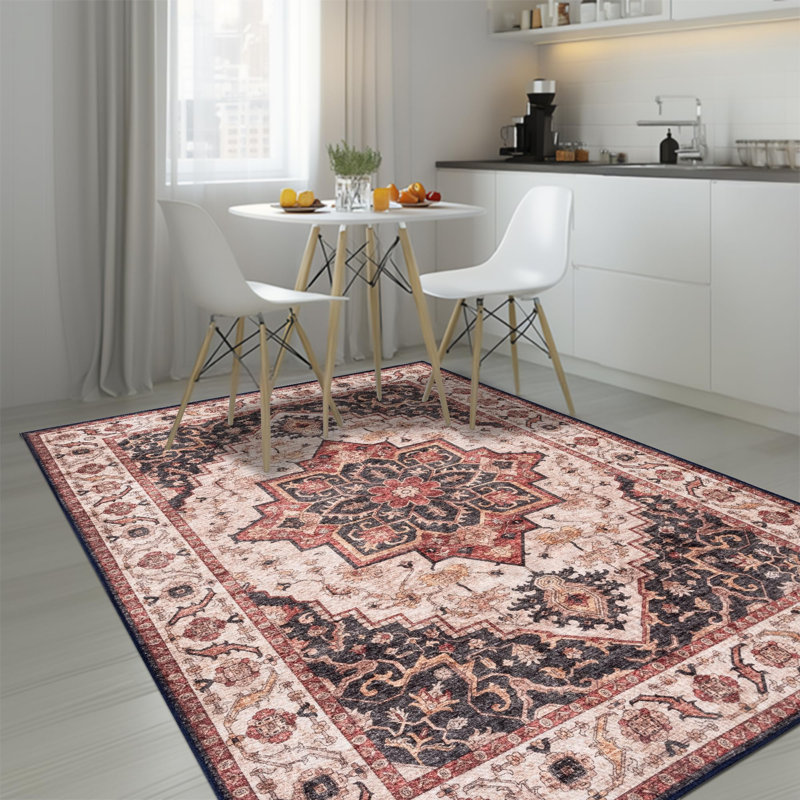 HAMILTON Rectangle Oriental Cotton Kilim Washable, Brown, Rectangle 80 x 150 cm