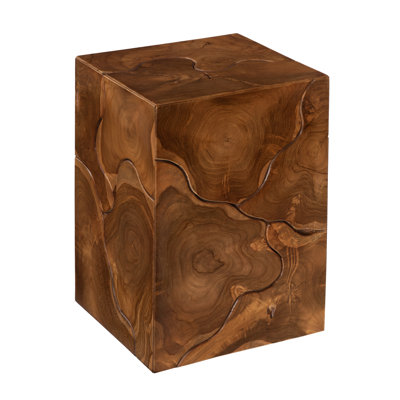 Tabouret d'appoint carré en teck