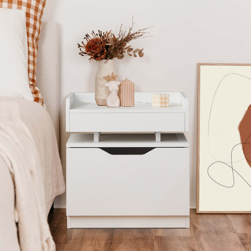 Arzie 50cm W Manufactured Wood Bedside Table