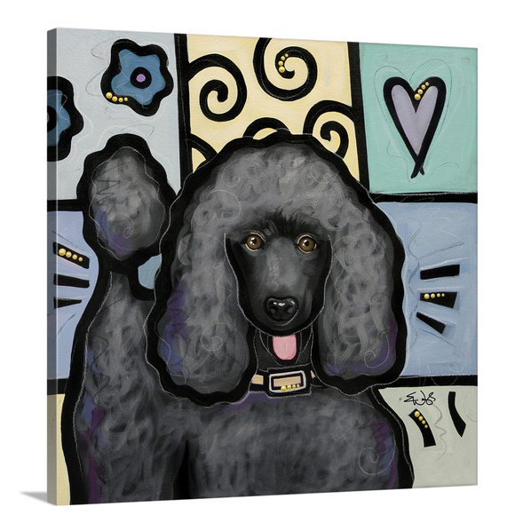 Dunadry " Standard Poodle Black Pop Art " by Eric Waugh Harriet Bee 