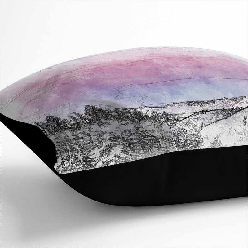Abstract Square Throw Cushion, 55cm H x 55cm W x 20cm D, Black