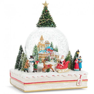 Large Village & Book Snow Globe