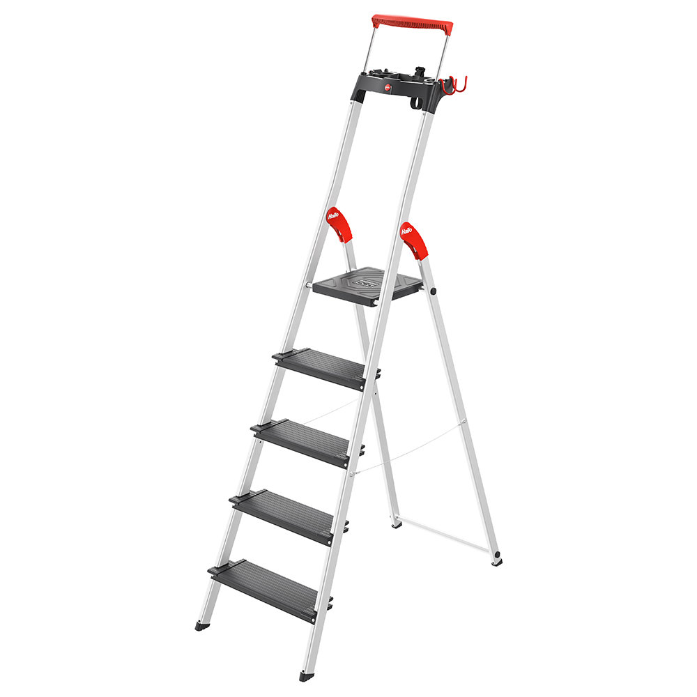 Hailo L100 5- Step Aluminum Lightweight Folding Step Ladder Hailo USA Inc.