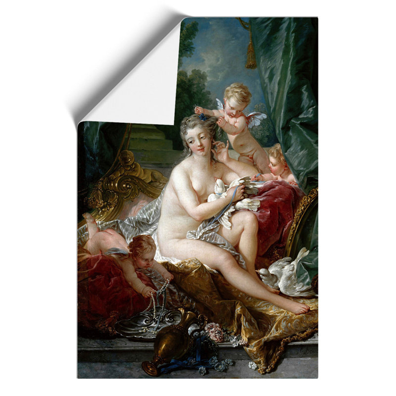 Seated With Cupids by Francois Boucher - No Frame Painting, 30cm H x 21cm W x 0.1cm D