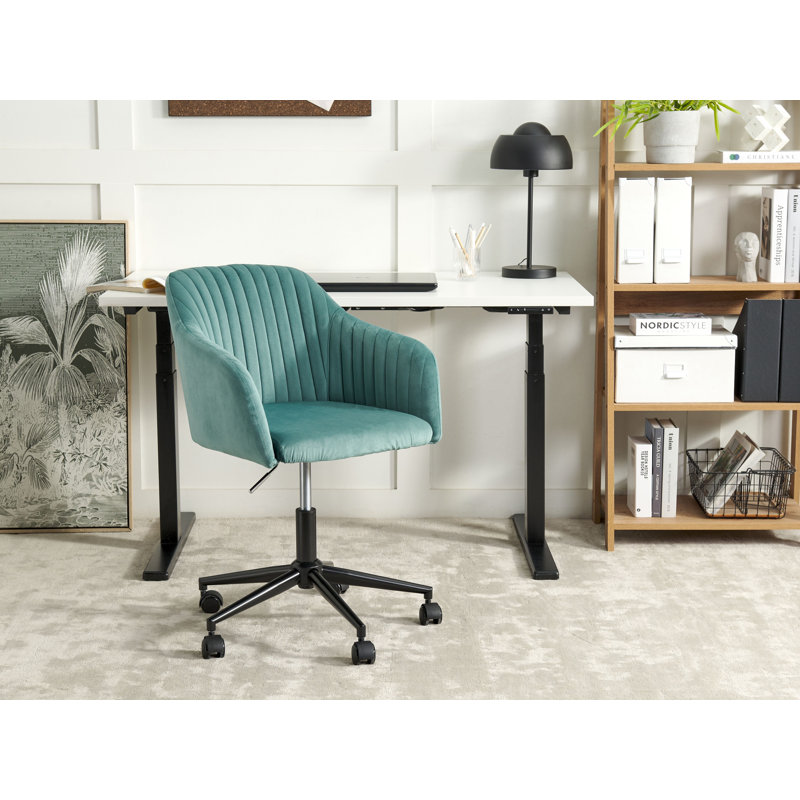 Remley Velvet Office Chair, Green
