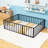 Metal Floor Bed Frame With Enclosed Fence And Swing Door-836298468-836298470