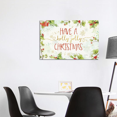 «Christmas Sentiments I» par Katie pertiet - art textuel sur toile tendue
