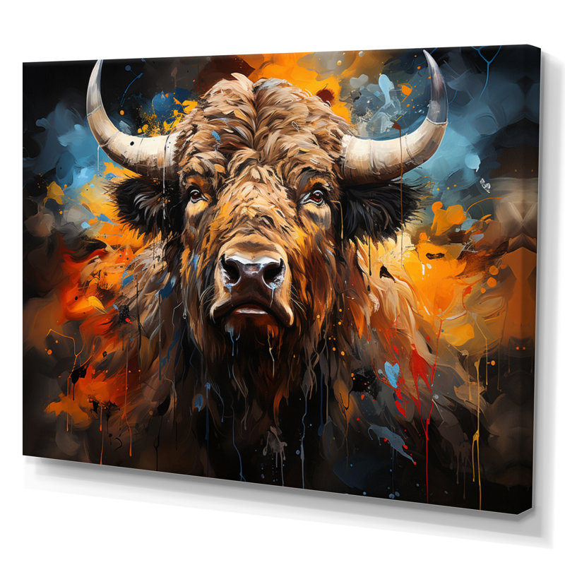 Buffalo Majestic Bison Collage - Bison Wall Art, H 30 po x l 40 po x P 1,5 po