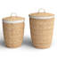 Seagrass Handmade Decorative and Functional Storage Basket with Liner and Matching Tops-1459274901