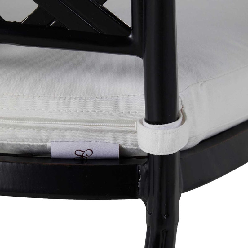 Provance Patio Dining Side Chair with Cushion, Ancient Earth, No Welt, Linen Forest