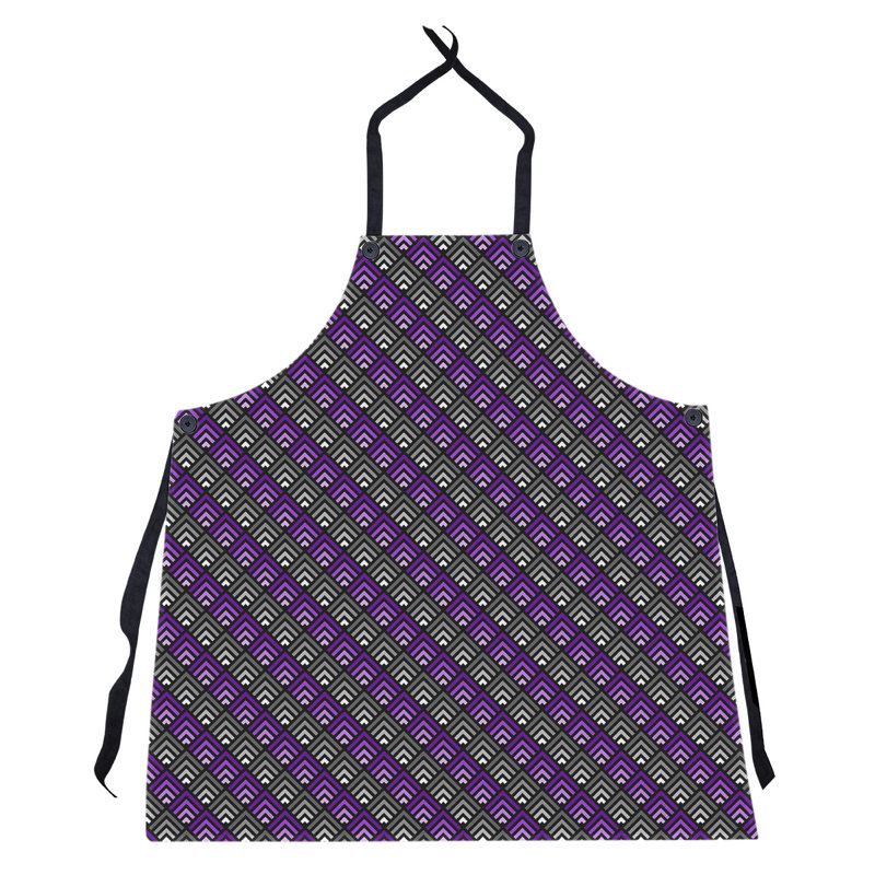 Tablier de motif géométrique classique, Mauve / Noir