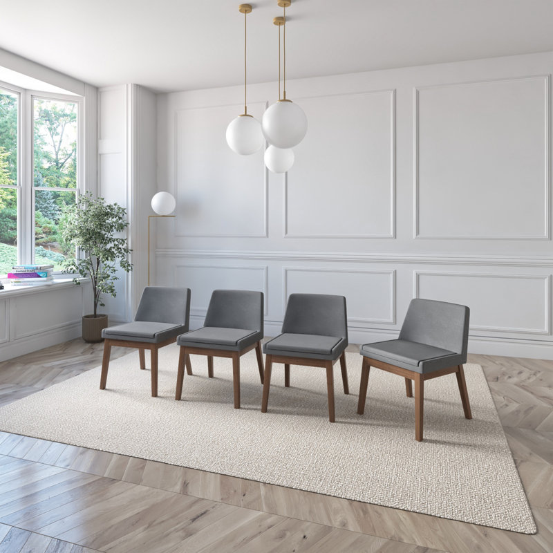 Brett Indoor Wood Dining Set, Walnut, 5 Pieces: Table, 4 Chairs