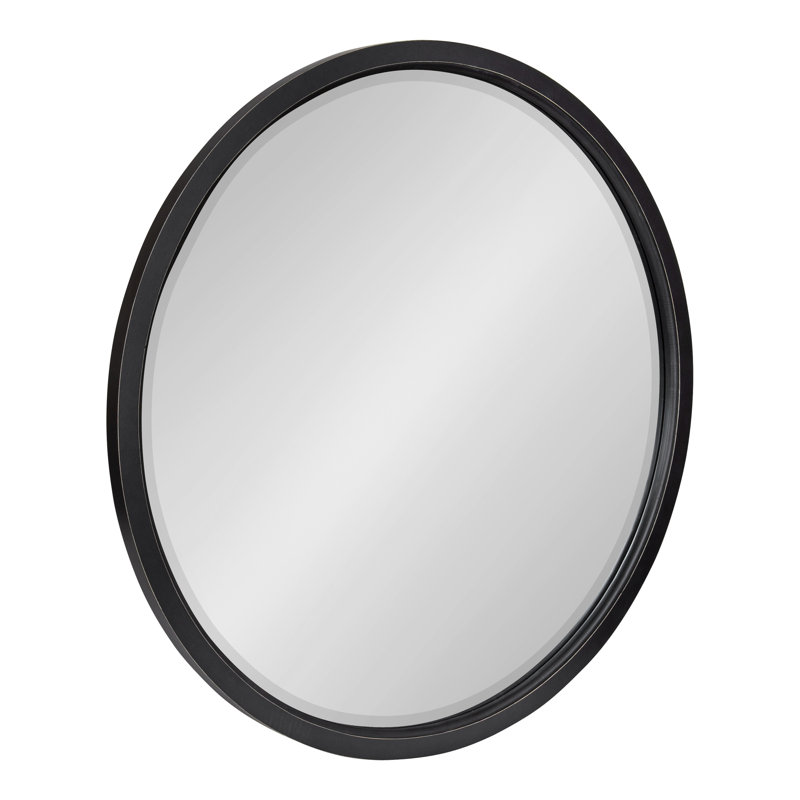 Miroir décoratif biseauté Hogan, 32 po x 32 po, Noir