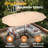 6-Person Rectangular Patio Dining Set With Umbrella & Textilene Swivel Chairs-1982076571