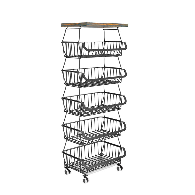 15.8'' W Utility Cart with Wheels, 45.5 H x 15.8 W x 11.8 D