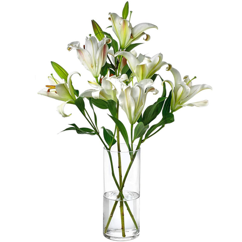 Handmade Glass Table Vase, 10" H x 3.25" W x 3.25" D