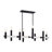 8 Light Black Extra Large Linear Chandelier With Brushed Nickel Accents-726750124