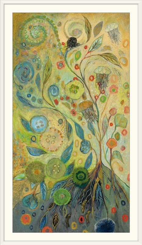 «Nolani Embracement The Journey» par Jennifer Lommers - reproduction imprimée, Cadre blanc, H 38 po x l 24 po x P 1 po