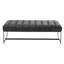 130cm Wide Genuine Leather Bench Tufted Iron Frame -1470437993