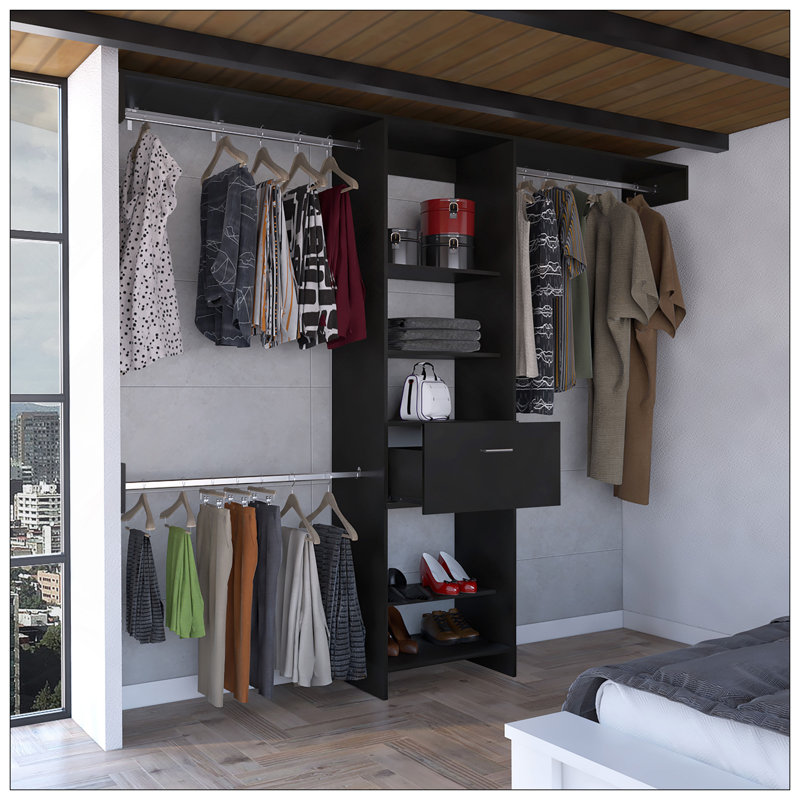 250 Closet System British, Bedroom, Black, Black