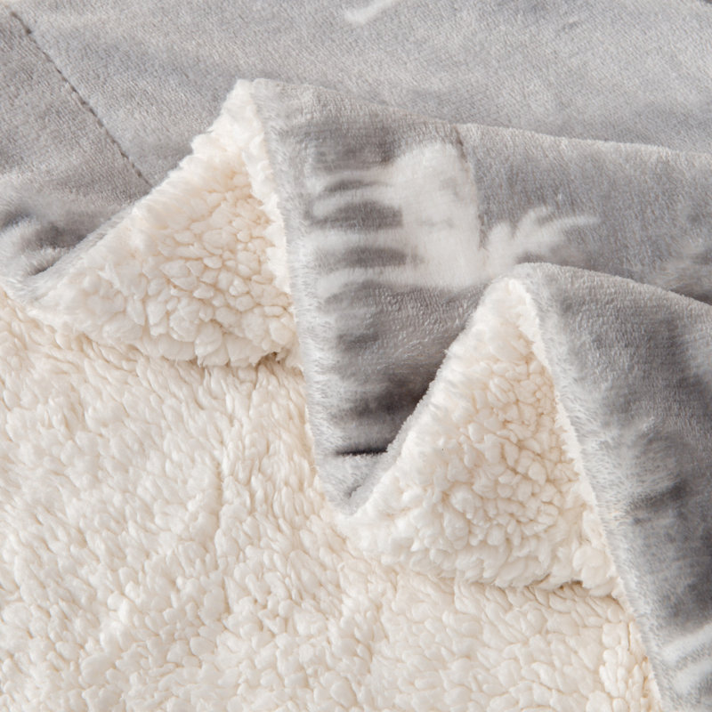 Couverture sherpa ultra douce et moelleuse, Simple, Orignal gris