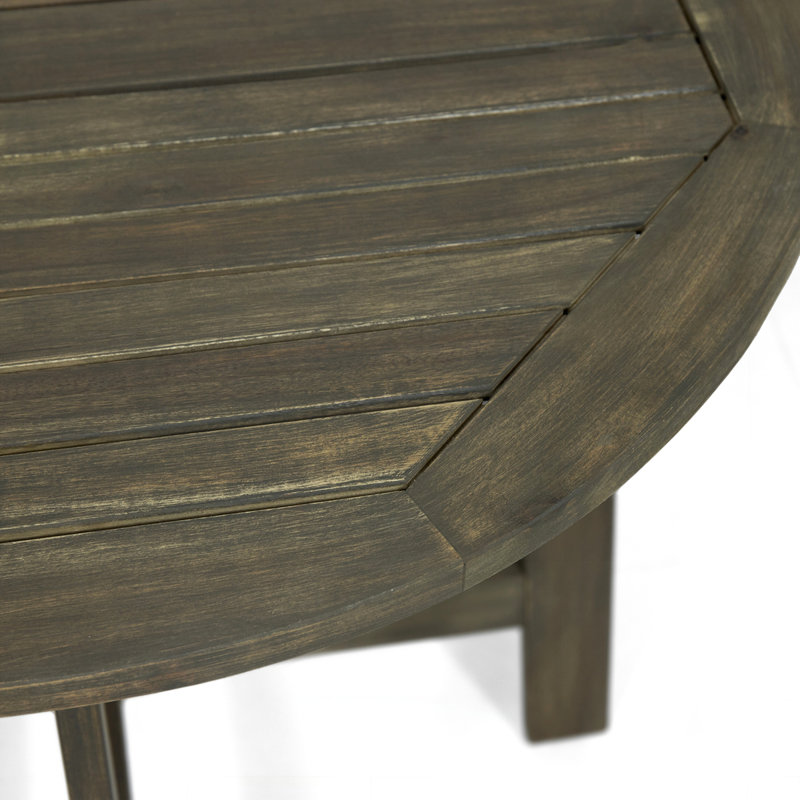 Table bistro pliante d'extérieur en bois d'acacia, Gris