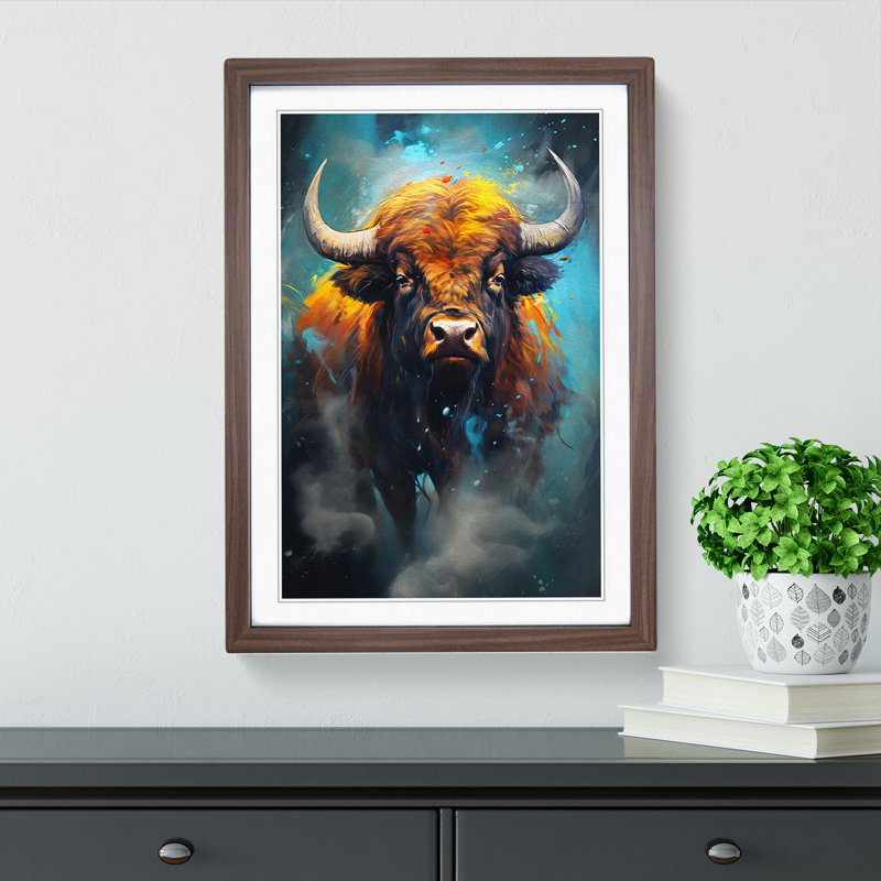 Buffalo Digital - Single Picture Frame Print on Wood, Walnut, 34cm H x 25cm W x 2cm D