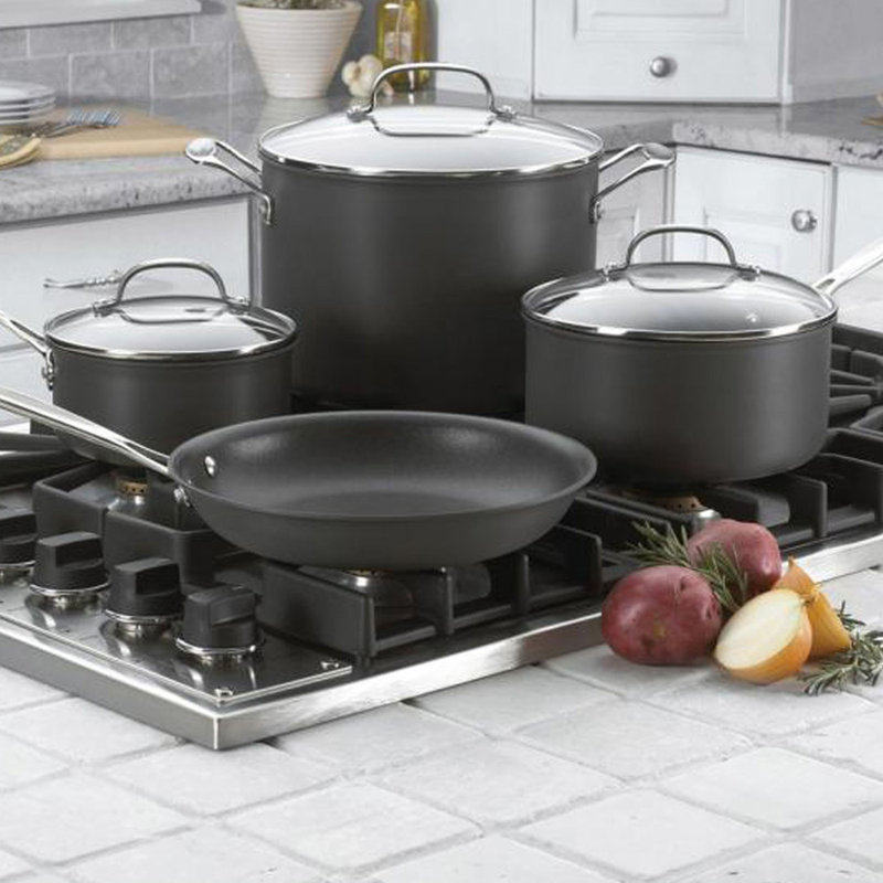 Black Nonstick Aluminum 7-Piece Cookware Set